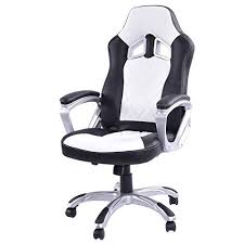 Giantex High Back Racing Style Bucket Seat Gaming Chair Swivel Office Desk Task White Gaming Chair Bean Bag Chairs Canada Outdoor Lounge Chair Cushions