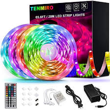 Amazon Com 65 6ft Led Strip Lights Tenmiro Ultra Long Rgb Led Lights Strip 5050 Led Tape Light In 2020 Led Strip Lighting Led Color Changing Lights Led Tape Lighting