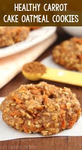 Healthy Carrot Cake Oatmeal Cookies Oatmeal Cookies Chewy Oatmeal Cookie Recipes Healthy Oatmeal Cookies