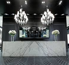 Black And White Beauty Salon Decor Salon Reception Desk Hair Salon Interior