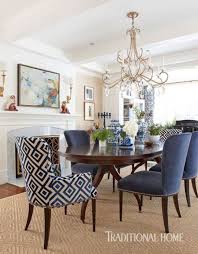 Love These Chairs Especially The Printed One Elegant Dining Room Dining Room Blue Dining Room Inspiration
