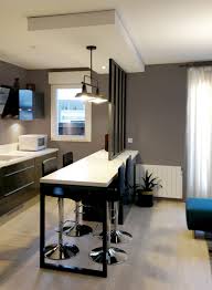 Verriere Cuisine Ouverte Ilot Central Suspension Metal Noir Separation Cuisine Salon Cuisine Ouverte Cuisine Moderne