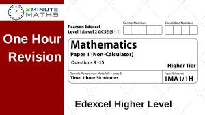 One Hour Revision Edexcel Gcse Higher Maths Non Calc Questions 9 15 Gcse Math Maths Paper Math