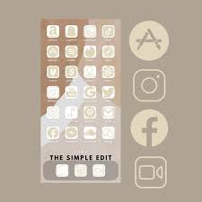 95 Beige Iphone Ios 14 App Icons Covers 95 Beige Social Media Set App Icons Apple Ios App Covers In 2021 App Icon App Homescreen