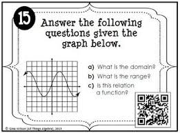 Relations Functions Domain And Range Task Cards Task Cards Functions Math Relatable