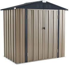 U Max 6 X 4 Outdoor Metal Storage Shed Steel Garden Backyard Shed With Double Door Lock Utility Tool Stora Metal Storage Sheds Storage Shed Backyard Shed