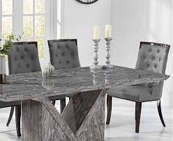 Mocha 180cm Grey Marble Dining Table With Angelica Chairs Dining Table Marble Marble Dining Contemporary Dining Sets