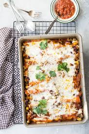 Cheesy Enchiladas With Lamb And Breakfast Potatoes Recipe Cheesy Enchiladas Vegetarian Breakfast Recipes Healthy Breakfast Recipes Easy