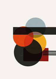 Bauhaus Shapes Colours Elements Handpainted Digital Painting Form Study Artwork Avant Garde Graphics Dots Circles Bauhaus Art Digital Painting Geometric Art