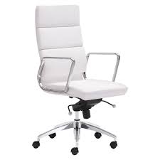 Modern Sleek Adjustable High Back Office Chair White Zm Home White Office Chair Office Chair High Back Office Chair