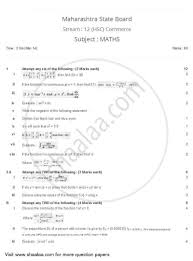 Question Paper Mathematics And Statistics 2013 2014 H S C 12th Board Exam Maharashtra State Board Of Secondary A Question Paper Board Exam Past Exam Papers