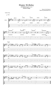 The Shadows Happy Birthday Guitar Tab Instrumental Guitar Tab Easy Pdf Guitar Sheet Music G Guitar Tabs Songs Acoustic Guitar Music Easy Guitar Songs