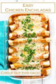 Easy Chicken Enchiladas Recipe Easy Mexican Chicken Texmex Enchiladas Via Foxvalleyfoodie Easy Chicken Enchilada Recipe Chicken Enchiladas Easy Recipes