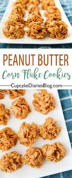 No Bake Peanut Butter Corn Flake Cookies Recipe Cornflake Cookies Buttered Corn Peanut Butter Cornflake Cookies