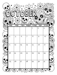 Oct 2020 Coloring Calendar Print Calendar Calendar Printables