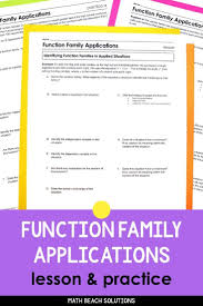 Function Family Applications Lesson Algebra Lesson Plans Lesson Algebra Lessons
