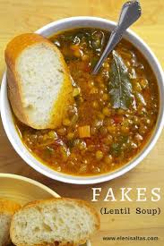 Fakes Greek Lentil Soup Eleni Saltas Recipe Lentil Soup Recipes Greek Recipes Greek Dishes