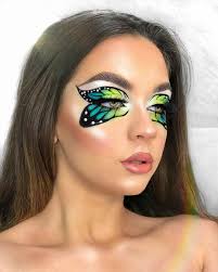 Gorgeous Vibrant Butterfly Creative Makeup Green Blended Eyeshadow Butterfly Makeup Eye Makeup Designs Creative Makeup