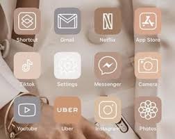 Minimalist Icon Theme Pack For Iphone Ios 14 App Covers Etsy App Icon Homescreen Iphone Homescreen