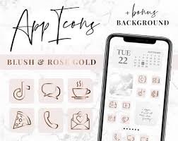 App Icons Ios 14 Pink Rose Gold App Covers Ios 14 Widgets Etsy Gold App App Icon App Covers