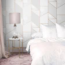 Color Block Geo Gray Rose Gold Wallpaper Grey And Gold Bedroom Rose Gold And Grey Bedroom Gold Bedroom Decor