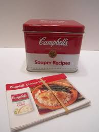 Campbells Souper Recipes Box Tin Container Canister Recipe Box Recipes Campbell Soup Company