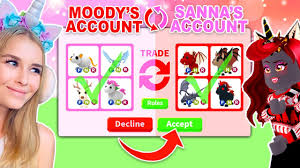 Trading Myself Legedary Pets And Items From My Friends Account In Adopt Me Roblox Youtube