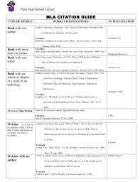 Mla Chart Mla Citation High School Library Mla Citation Practice