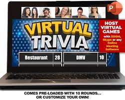 Virtual Trivia Party Game Download Play On Zoom Pc Mac Etsy In 2021 Download Games Make Your Own Game Games