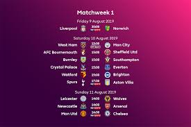 For all the latest premier league news, visit the official website of the premier league. Premier League Fixtures For 2019 20