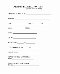 Printable Registration Form Template Awesome Sample Car Show Registration Forms 7 Free Doc Registration Form Product Catalog Template Printable Banner Template