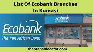 Ecobank Branches In Kumasi List Of Ecobank Ghana Branches Ashanti Region Ashanti Region Kumasi Banking Services