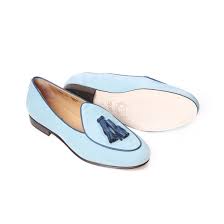 Men S Sky Blue Nabuk Italian Loafer With Navy Nappa Tassel New Arrivals Men S Dress Shoes Men Leather Shoes Men Loafers Men