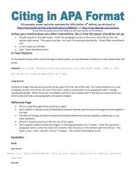 Example Of Apa Citation In Paper Apa Citation Handout Essay Format Apa Essay College Writing