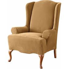 The most common sure fit slipcovers material is canvas. Sure Fit Stretch Pique Wing Chair Slipcover Walmart Com Walmart Com