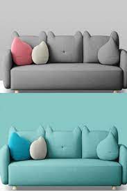 The sitting area in this bedroom provides privacy to the bed behind it by lining up the chairs and the coffee table between the rest of the room. Cute Small Sofa For Bedroom Sitting Area Small Sofa Bedroom Sofa Small Comfy Sofa