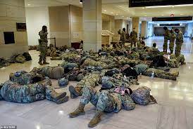 The bureau believes that the concentration of such a number of armed. Inauguration Day 2021 National Guard Troops Sleep On Congress Floor Daily Mail Online