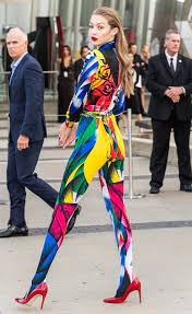 We did our research and j.lo's team told us to do less changes. Gigi Hadid S Versace Jumpsuit At The Cfda Awards 2018 Popsugar Fashion Australia