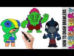 Welcome to brawl star animation official channel. How To Draw Leon Spike And Crow From Brawl Stars Cute Easy Drawings Tutorial Best Brawlers Youtube Cute Easy Drawings Crow Pictures Easy Drawings