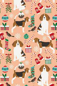 Find images of christmas cartoon. Colorful Fabrics Digitally Printed By Spoonflower Beagle Christmas Holiday Winter Ornaments Peach In 2020 Christmas Wallpaper Dog Illustration Dog Wallpaper