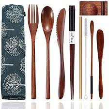 Pin By Alyssa Young On Design Wooden Flatware Utensil Set Travel Utensils