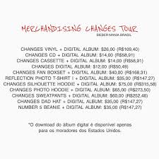 Confira Os Precos Convertidos Com A Cotacao Do Dolar De Hoje Da Merchandising Da Changes Tour Nova Turne No Justin Bieber O Reflection Photos Album Boxset