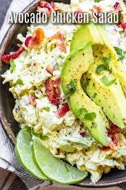 This Easy Avocado Chicken Salad Is A Delicious Filling Low Carb Keto Lunch Re Chicken Avocado Rotisserie Chicken Recipes Leftover Rotisserie Chicken Recipes