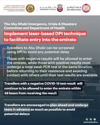 مكتب أبوظبي الإعلامي On Twitter Travellers To The Emirate Of Abu Dhabi Can Be Screened For Covid 19 Upon Entry By A Laser Based Dpi Technique A Negative Result Will Allow Entry To Abudhabi