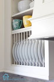 diy inside cabinet plate rack
