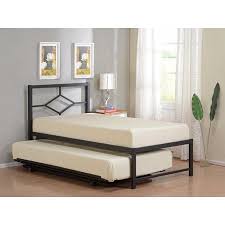 Archer 17 H Platform Daybed Bed Frame With Pop Up Trundle Set Black Metal Twin Headboard Footboard Rails 13 Slats Walmart Com Pop Up Trundle Bed Pop Up Trundle Day Bed Frame