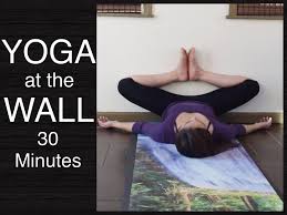 Gentle Yoga At The Wall Stretches For Lower Back Hamstrings Hips Inner Thighs 30 Minutes Gentle Yoga Restorative Yoga Poses Restorative Yoga