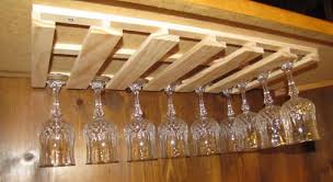 24 Wine Glass Stemware Wood Holder Rack Under Cabinet Bar New Diy Wine Glass Wine Glass Rack Hanging Wine Glass Rack