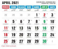 Kalender April 2021 Tanggalan Nasional Masehi Jawa Dan Hijriyah Kalender Blog Tanggal