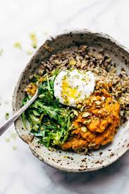 Healing Bowls With Turmeric Sweet Potatoes Poached Eggs And Lemon Dressing Pinch Of Yum Recipe Healthy Recipes Healthy Food
